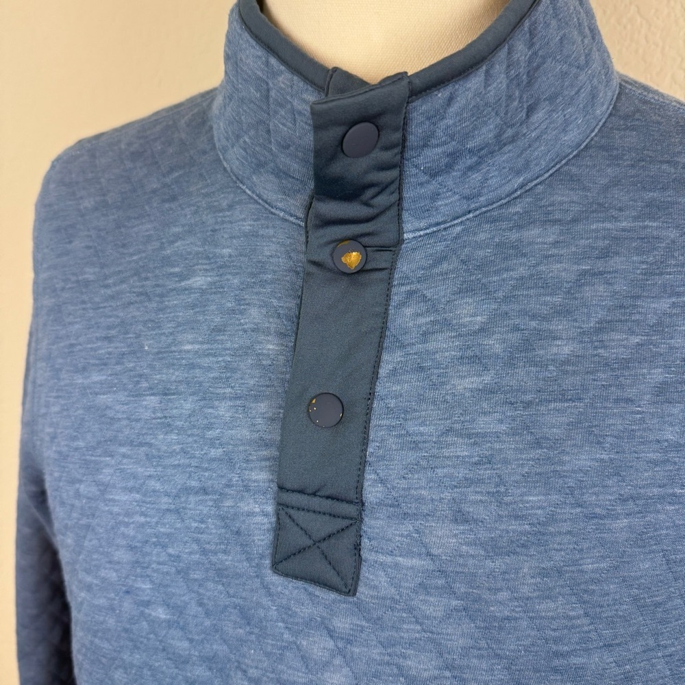 MARINE LAYER MENS 
Corbet Reversible Quilted Pullover | Small | Blue | Grey - Picture 4 of 8